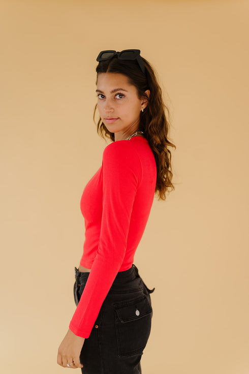 Red Hot Ribbed Top